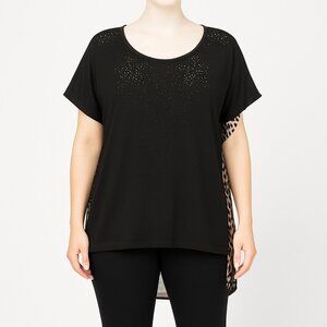 Adore Animal Print Hi-Low Sleeveless Top Size L NWT Layered Blouse